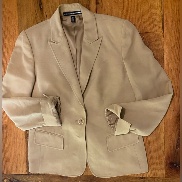 Linda Allard/Ellen Tracy Classic Lined Blazer in Camel, Wardrobe Builder, Sz 10 - Picture 1 of 8